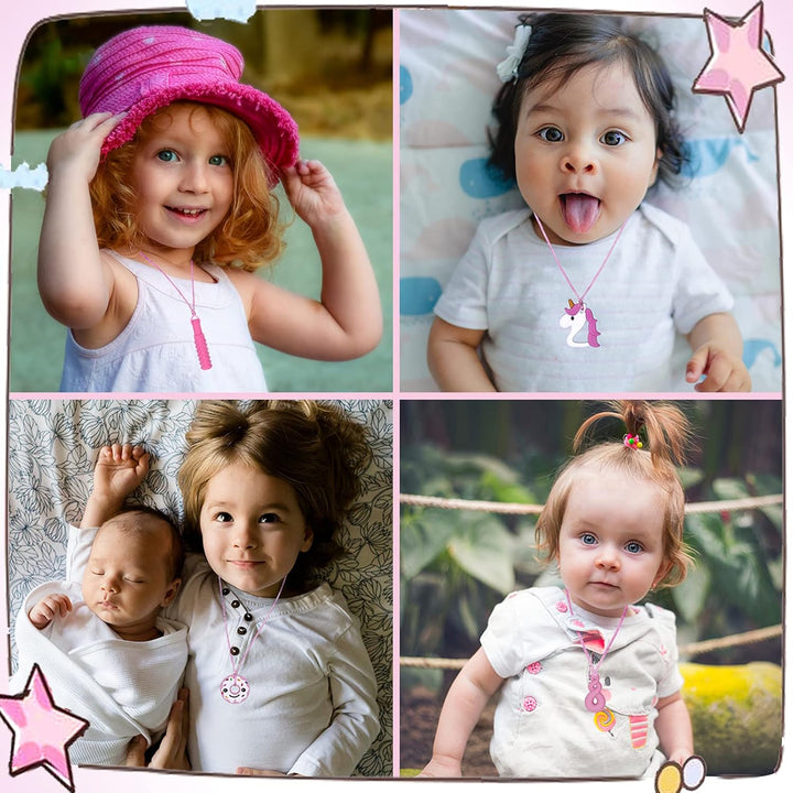 Sensory Chew Necklaces 6 Pack, Chew Toys for Autistic Children with ADHD, SPD, Chewing, Teething or Special Needs, Autism Chew Toys Necklace for Adult Reduce Anxiety Fidgeting