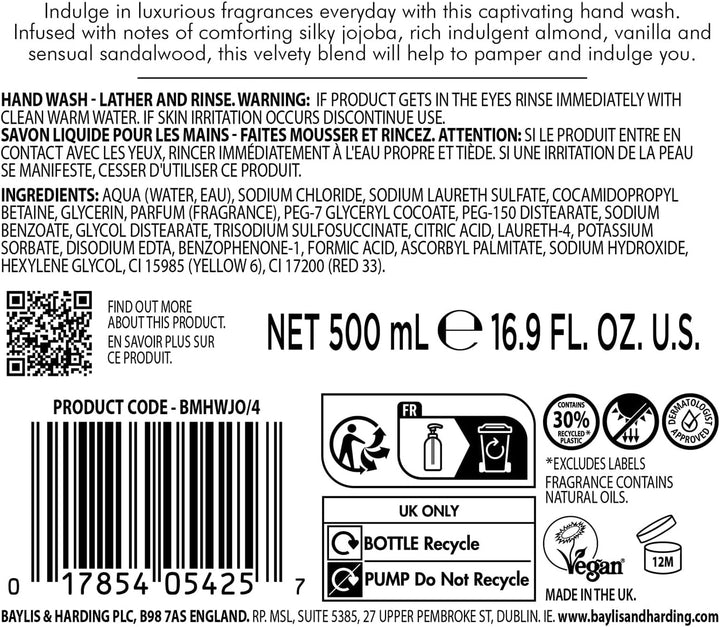 Jojoba, Vanilla & Almond Oil Hand Wash, 500 Ml (Pack of 3) - Vegan Friendly