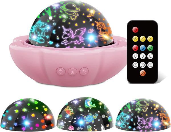 Unicorn Gifts for Girls, 3 in 1 Star Projector Night Light for Kids Toys for 2-9 Year Old Girl Gifts Sensory Toys for Babies, Party Decor Birthday Gifts for Girls Xmas Stocking Fillers for Kids