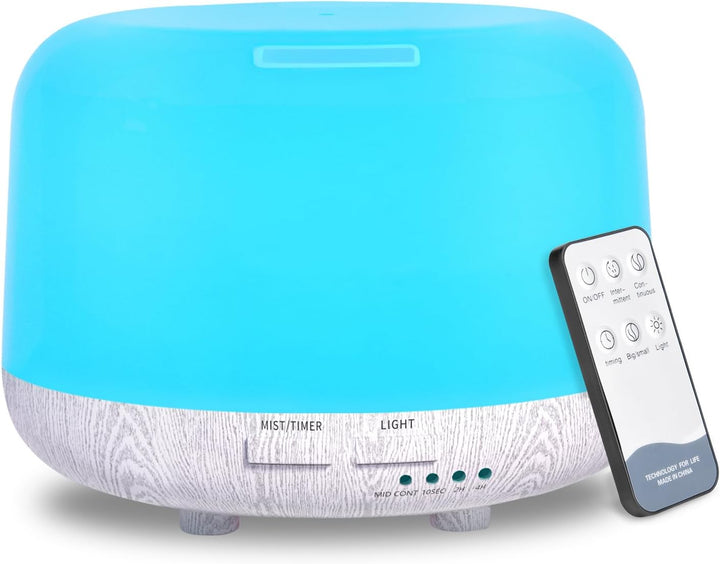 300ML Essential Oil Diffuser,Remote Control Aromatherapy Diffusers Humidifier with Adjustable Mist Mode & Waterless Auto-Off and 7 LED Light Colors for Bedroom,Office,Trip Yoga, SPA, Baby