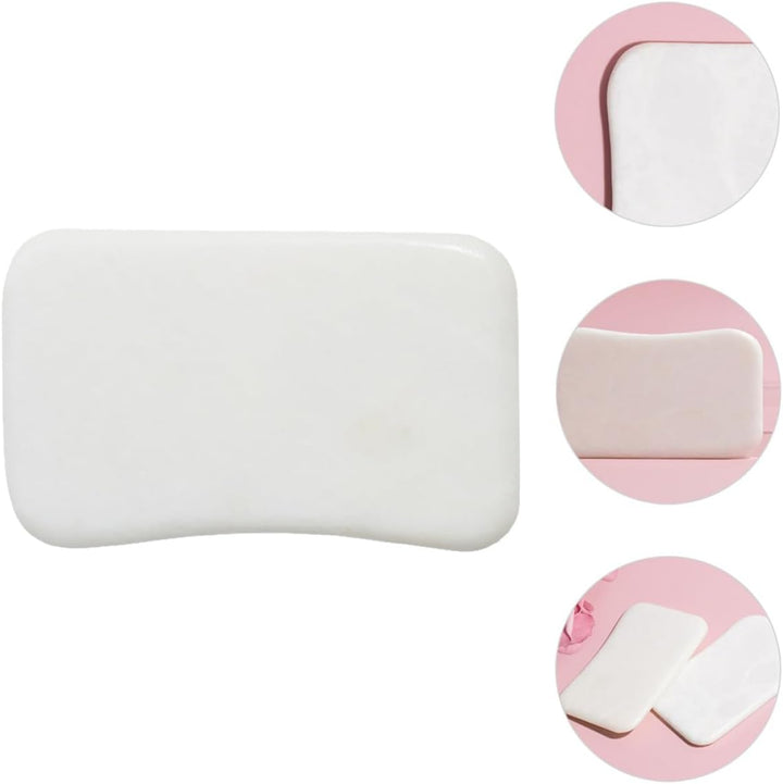 Natural Jade Gua Sha Scraping Massage Tool for Spa Use Smooth White Jade Stone Scraping Board for Face and Body Massage Skin Care Therapy Anti-Static and Comfortable