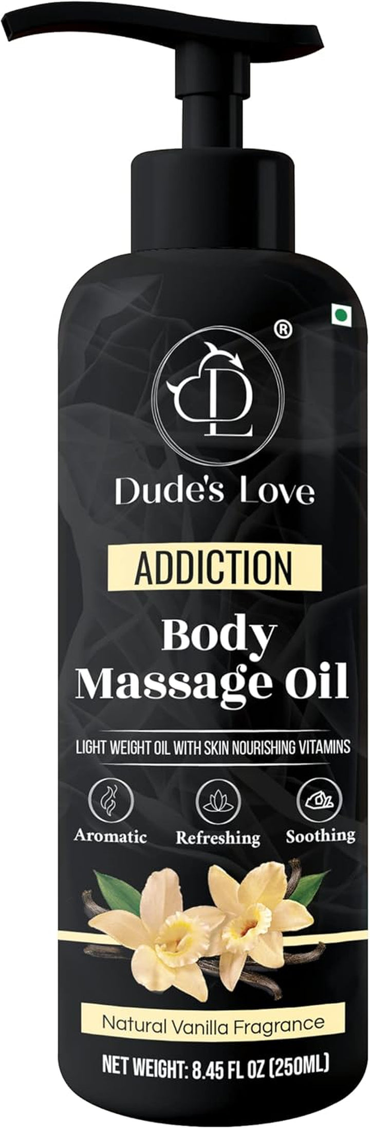 Organic - Vanilla Edible Full Body Massage Oil - No Stain & Non-Sticky | with Fractionated Coconut Oil, Vanilla & Jasmin Oil | for Massage Therapy - 4.05 Fl Oz