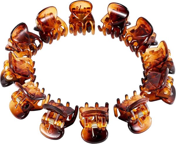 Hair Claw Clip 12 Piece Mini Plastic Claw Clips - Small Hair Accessories for Girls & Women