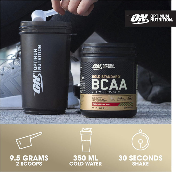 Gold Standard BCAA Train + Sustain, Amino Acids Pre Workout Powder, Sports Drink with Vitamin C, Zinc, Magnesium and Electrolytes, Raspberry & Pomegranate Flavour, 28 Servings, 266 G