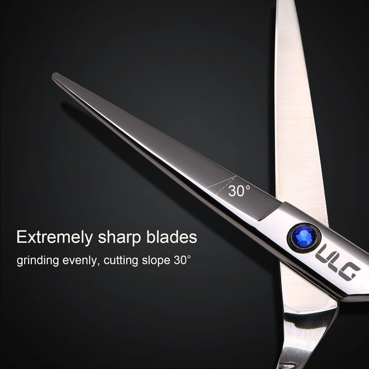 Hair Cutting Scissors Shears, Professional Barber  6.5 Inch Hairdressing Scissor Salon Razor Edge Hair Cutting Shear Japanese Stainless Steel with Detachable Finger Inserts