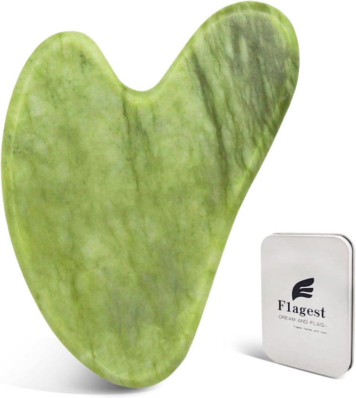 Stainless Steel Gua Sha Facial Tools - Face Massage Tools - Smooth Durable Metal Guasha Tool for Face Body Reduce Puffiness - Massage Scraper Heart Shape Gift (Silver)