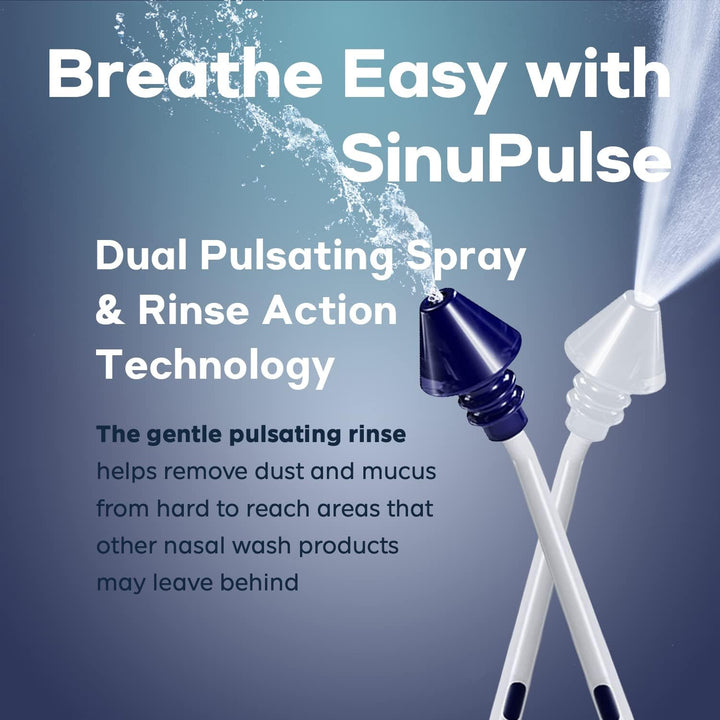Sinupulse Elite Nasal Sinus Irrigator Starter Bundle with 90 Extra Packets of Sinuair Salt