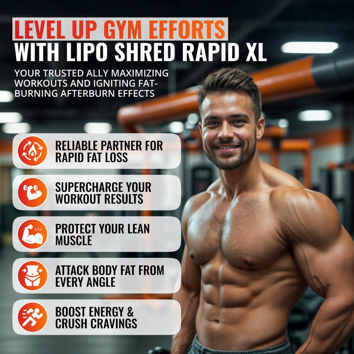 Lipro Shred Rapid XL Fast-Acting Weight Loss Fat Burner & Appetite Suppressant – Triple Action with Apple Cider Vinegar, Garcinia Cambogia, Green Tea – Boosts Energy, Burns Fat, Increases Metabolism