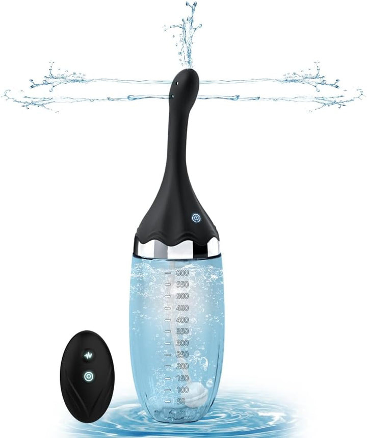Anal Douche Automatic Enema Bulb - 20Oz Electric Enemas for Colon Cleanse for Women with 3 Speeds 5 Spouts, Silicone Douches for Men Anal Cleaner, Remote Control Enema Kit Anti-Backflow Bottle