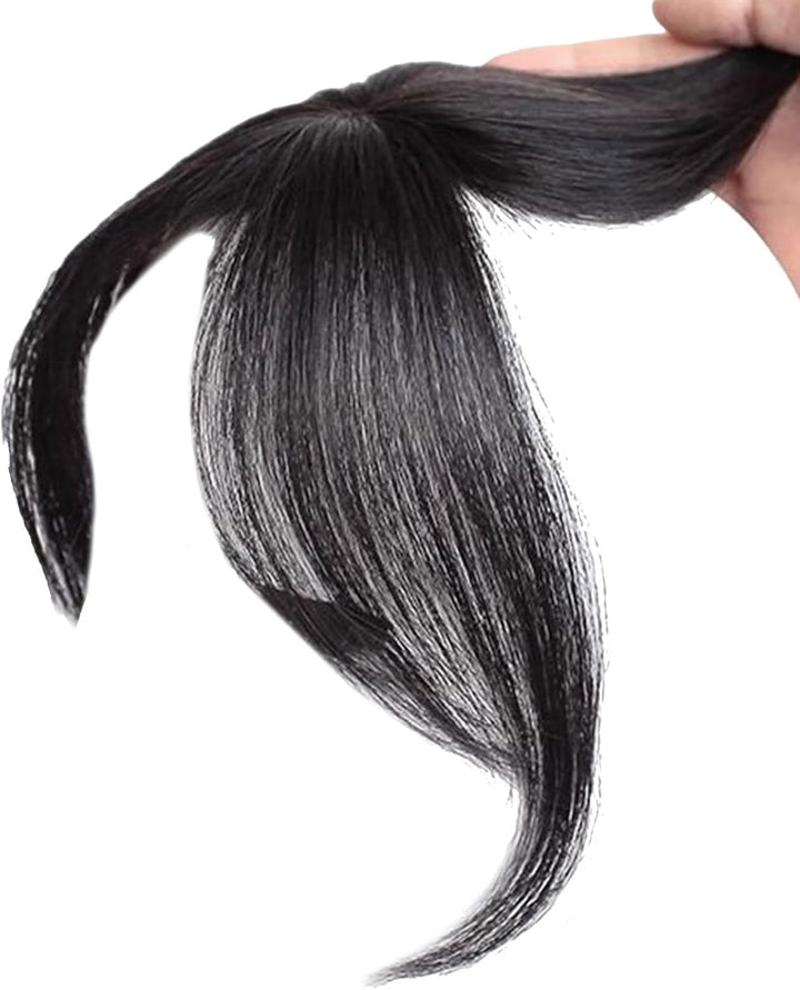 Natural Bangs Toppers Hairpieces for Covering White Loss Hair Bangs Hairpiece Replacement Black Fringe Toupee Wigs for Women with Bangs