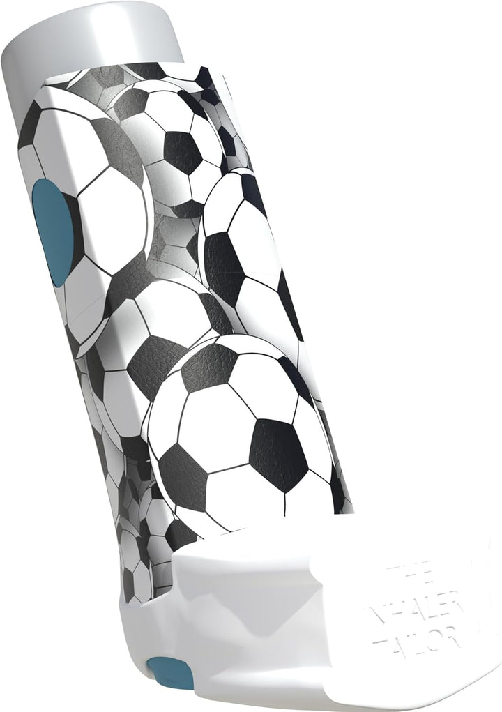 Sport Collection of Inhaler Cases – for Ventolin and Shorter Style Inhalers – Vegan Leather Case for Kids and Adults – Handmade in England (Neon Geometric, Shorter Style)