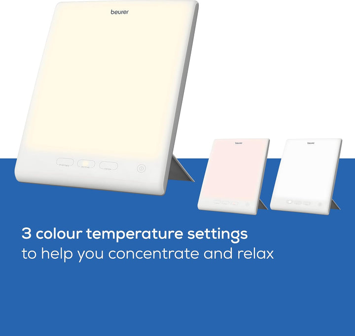 TL45 Perfect Day Daylight Therapy Lamp, Simulation of Daylight at 10,000 Lux Medically Recognised to Ease Symptoms of SAD, 3 Functions to Regulate Day/Night Rhythm, Energise, Focus and Rest