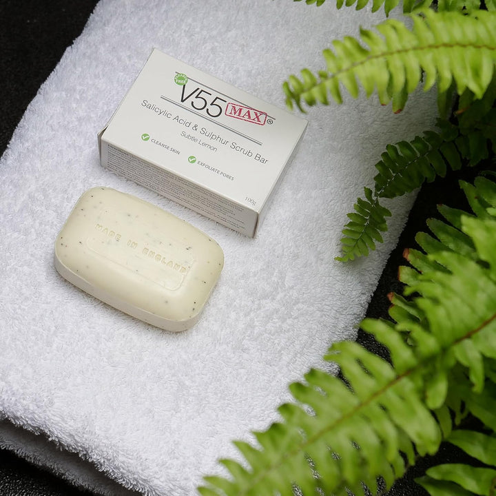 Salicylic Acid, Tea Tree Oil and Sulphur Soap Scrub for Spots Blackheads Milia Blemishes Problem Skin Suitable and Safe for Those Prone to Acne - Paraben and Cruelty FREE - 100 G