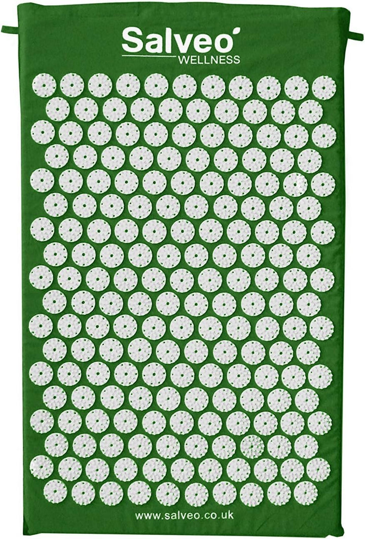 Acupressure Mat (Green) Massage Acupuncture Spikey Nail Spike Shakti Mat UK Shiatsu Back Pain Meditation Wellbeing Stress Relief Relaxation Pressure Point Sleep Aids for Adults