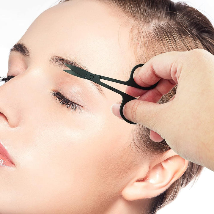 Stainless Steel Nose Scissors for Men, Nose Hair Scissors for Men, for Trimming Facial Hair Ear Hair Eyebrow(Black 8.5Cm)