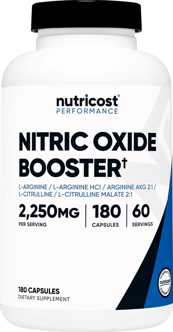 Nitric Oxide Booster 2250Mg, 180 Capsules - 750Mg per Casule, 60 Servings - Gluten Free and Non-Gmo