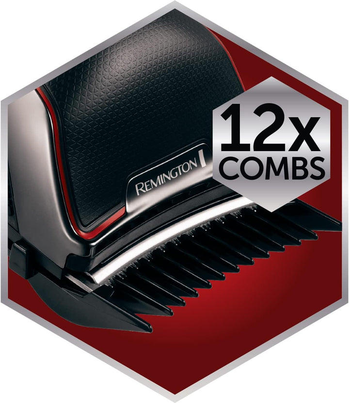 Quick Cut Pro Hair Clippers (Cordless, 70-Minute Usage, Quick Charge, Faster Cutting, Turbo Boost, Curve Cut Blades, Grading, Tapering & Trimming, 12 Guide Combs 1.5-15Mm, Waterproof) HC4300