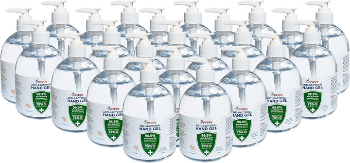 6 X 480Ml Hand Sanitiser Gel by pure - Made with 75% Plant-Based Alcohol - Kills 99.9% of Bacteria - EU Compliant