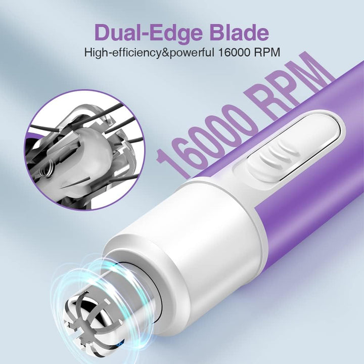 Nose Hair Trimmer for Women,Portable Electric Nose Ear Hair Trimmer,Personal Groomer Hair Removal,Mini Size,Battery Powered,Purple AG-0656