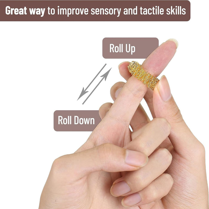 12 Pcs Acupressure Rings,Colorful Pain Stim Fidget Sensory Rings Finger Massager,Improves Blood Circulation Silent Relief Stress Spiky Stimming Fingertip Anxiety Metal Toys for Kids Children Women Men