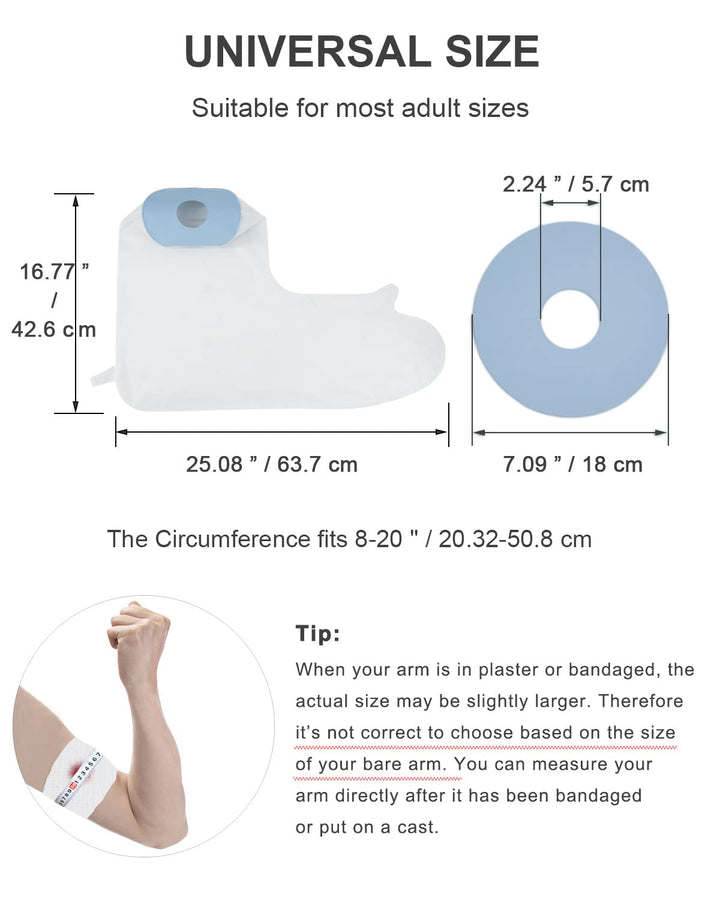 Plaster Cast Waterproof Cover Arm, Waterproof Cast Cover, Protective Shield for Shower Arm, Soft Comfortable Cast Cover for Swimming, Reusable Cast Protectors