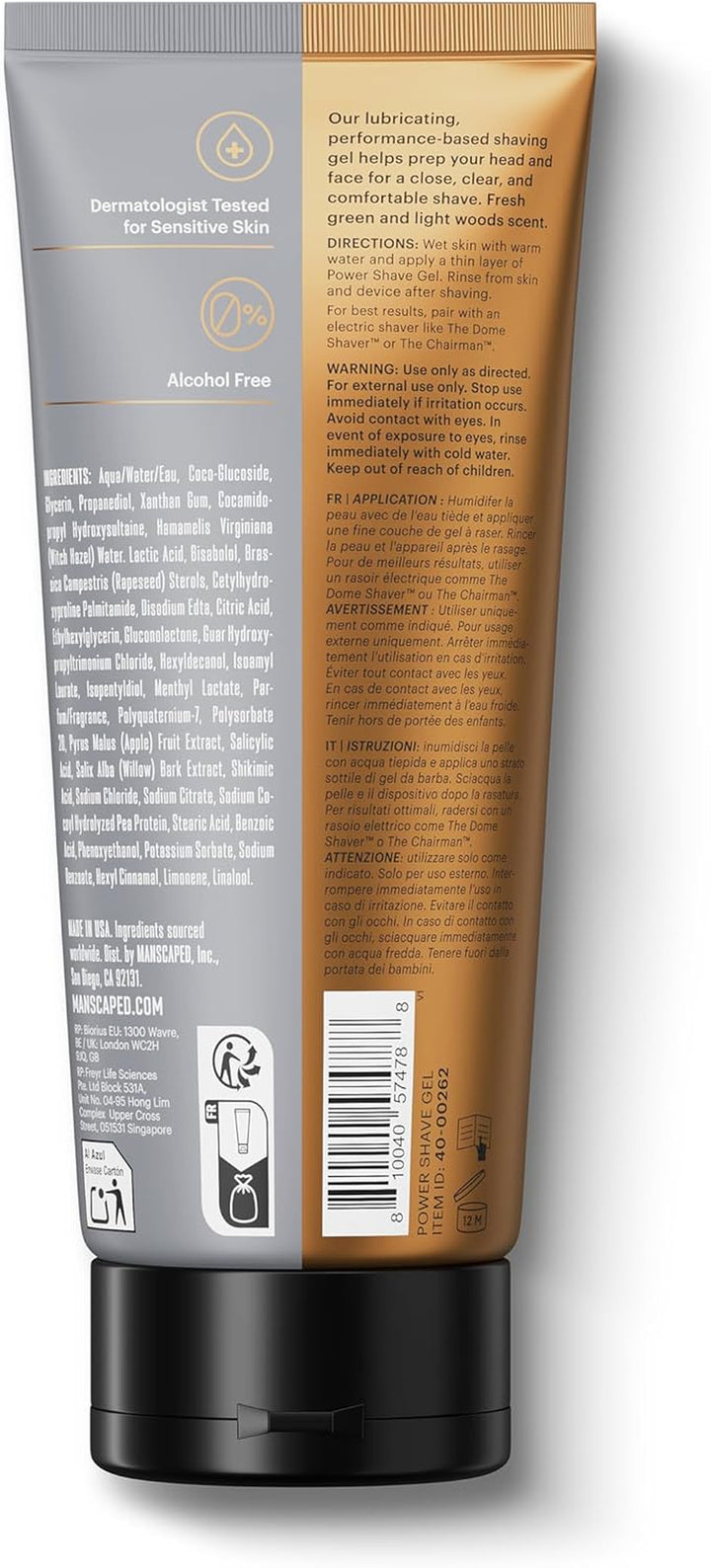 ® Power Shave Gel, Men'S Soothing Head & Face Shaving Gel, with Witch Hazel & Gentle Liquid Exfoliants to Help Defend against Irritation, Ingrown Hairs & Razor Bumps, 6 Fl Oz