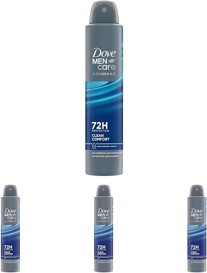 Dove Men+Care Advanced Clean Comfort Men'S Antiperspirant Deodorant Body Spray with ¼ Moisturising Cream & Anti-Odour Technology for 72 Hour Protection against Sweat and Odour 200 Ml