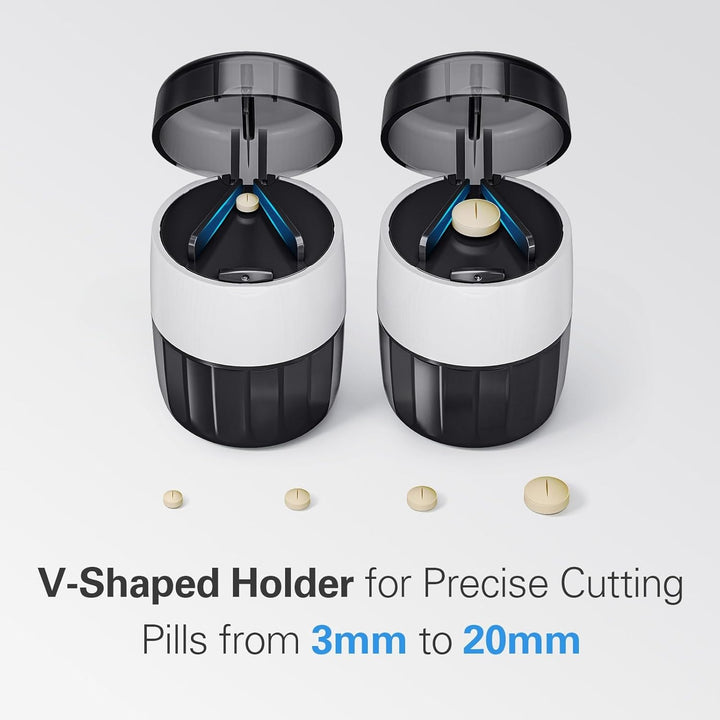 3-In-1 Pill Crusher for Tablets, Tablet Crusher Fine Powder with Stainless Steel Grinding Head, Pill Grinder with Storage Compartment for Tablets, Pill Crushers Splitters for Small and Tiny Pills