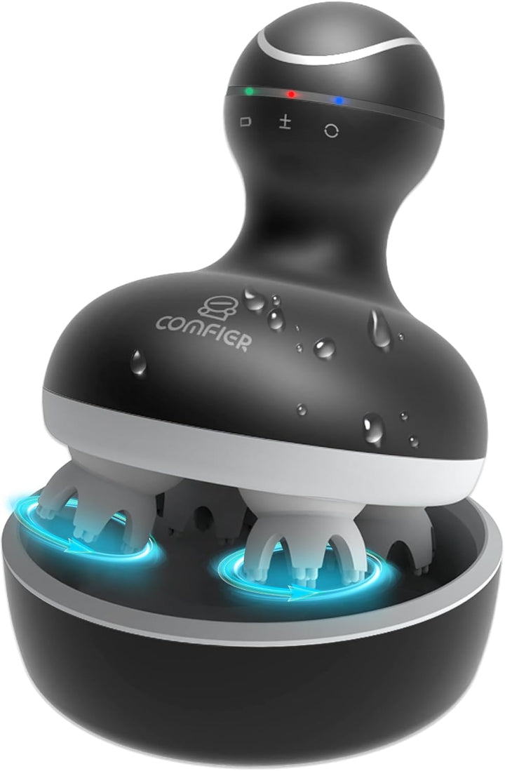 Cordless Hair Scalp Massager, Electric Head Massager with Kneading 84 Massage Nodes, Handheld Portable Head Scratcher Massager for Hair Growth, Deep Clean and Stress Relax, Gifts for Women Men