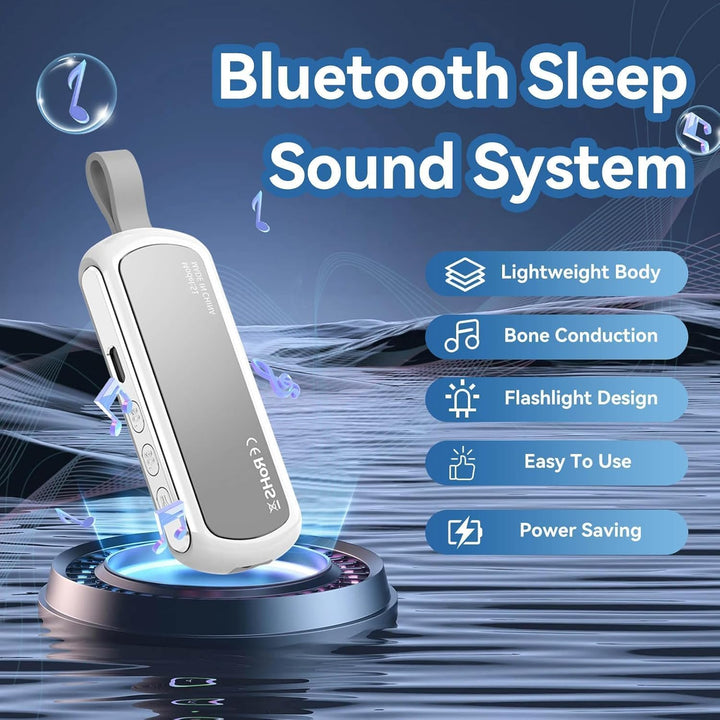 Bluetooth Pillow Speaker for Sleeping，Under Pillow Speaker Bluetooth Bone Conduction Pillow Speaker for Deep Sleeping (White)