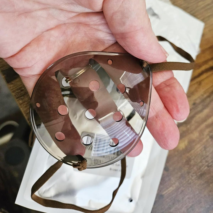 2Pcs Eye Shield after Cataract Surgery Dark Clear Plastic Shield with Brown Elastic Strap,Cataract Eye Protection Patch for Sleeping after Surgery,Reduce the Sensitivity of the Eyes to Light