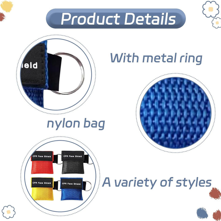 6 Pcs CPR Mask,Cpr Face Shields Keyring,Anti Choking Device,Face Mask Pocket,Shields Aid Chocking Devices Emergency,Equipment Keyring,Rescue Shield