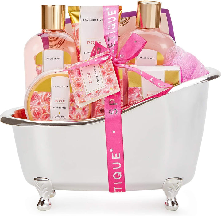 Spa Gift Set, Pamper Gifts for Women, 8Pcs Rose Bath Gift Set with Body Lotion, Body Butter, Bath Bombs, Bath Gift Sets for Women, Personalised Gifts, Birthday Gifts for Women