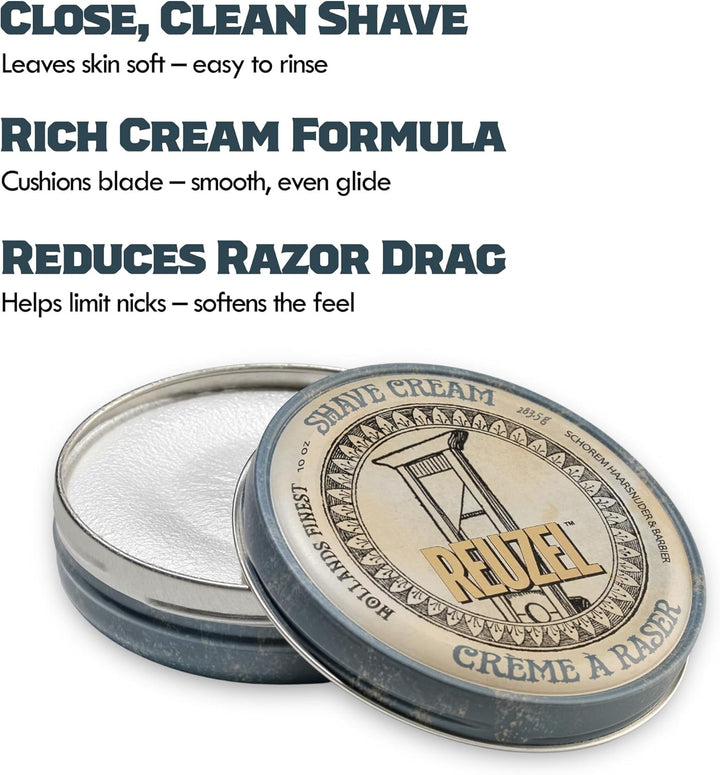 Shave Cream - Reduces Cuts and Nicks - Highly Concentrated, Rich and Super-Slick Formula - Closest, Most Comfortable Shave - Reduce Scrapes and Razor Irritation - Vegan Formula - 283 G