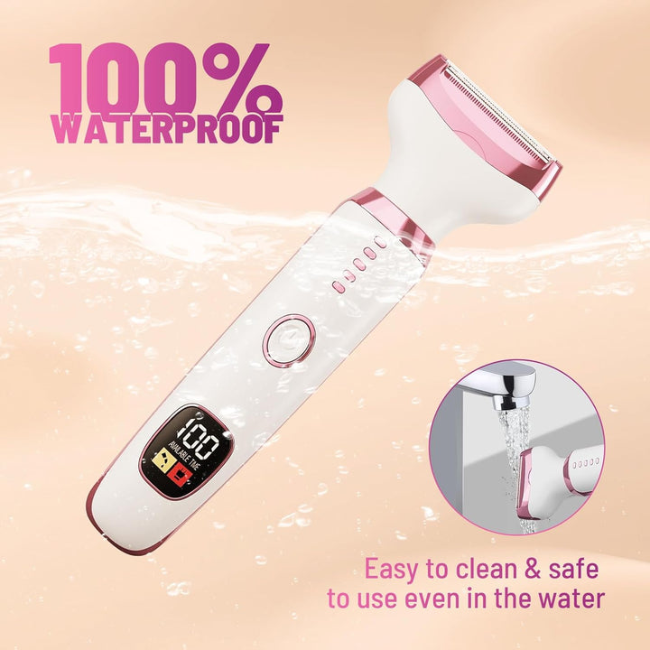 Lady Shaver for Women,Cordless 5 in 1 Electric Shaver for Women, Bikini Trimmer/Pubic Hair/Underarm Razor/Nose/Facial/Eyebrow Remover,Rechargeable Painless Razors Electric for Ladies