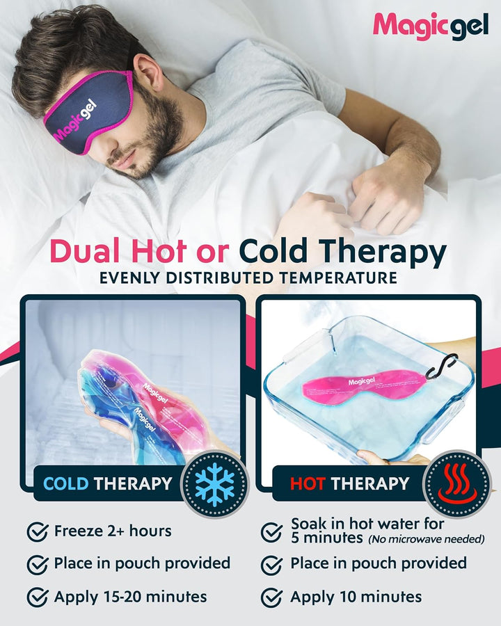 Eye Mask Heated - Cooling Eye Mask Rapid Relief + Cooling Face Compress - Face Ice Masks Perfect for Soothing Eyes Long-Lasting Comfort & Versatile Hot/Cold Treatment
