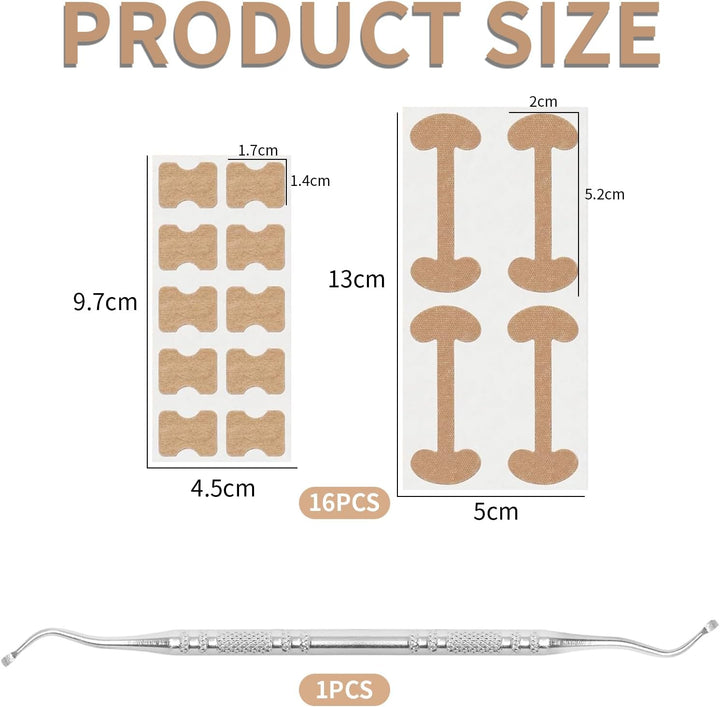 2 Types Ingrown Toenail Treatment Patch with Ingrown Toenail Tool for Toenail Care Protect Toe Nail