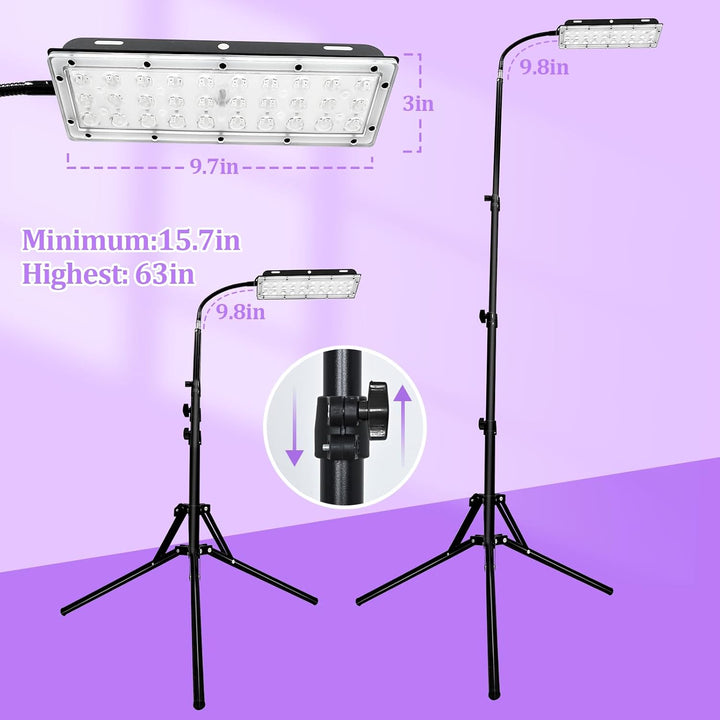 Tanning Lamp Sun Lamp for Face and Body Leds and Eye Mask & Tripod Home Sunbathing Self Tanning Device Tanning Daylight for Home Solarium (J)