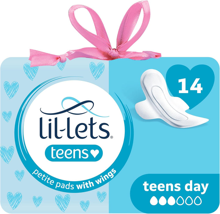 Teens Night Pads X 10, Petite Towels for Girls & Teenagers, with Wings, for Heavy Flow, Unscented, Soft & Breathable, First Period Sanitary Towels, 1 Pack of 10 Pads