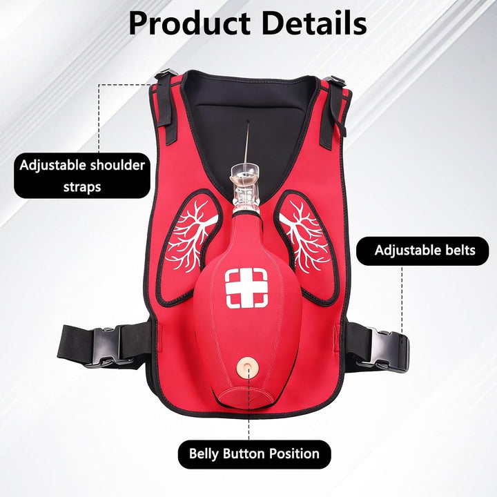 Heimlich Manoeuvre Training Vest for Adults CPR, Choking Rescue Trainer for CPR & First Aid Classes, Adjustable Shoulder Straps & Waist Belt, Teaching Aid for First Responders & Students