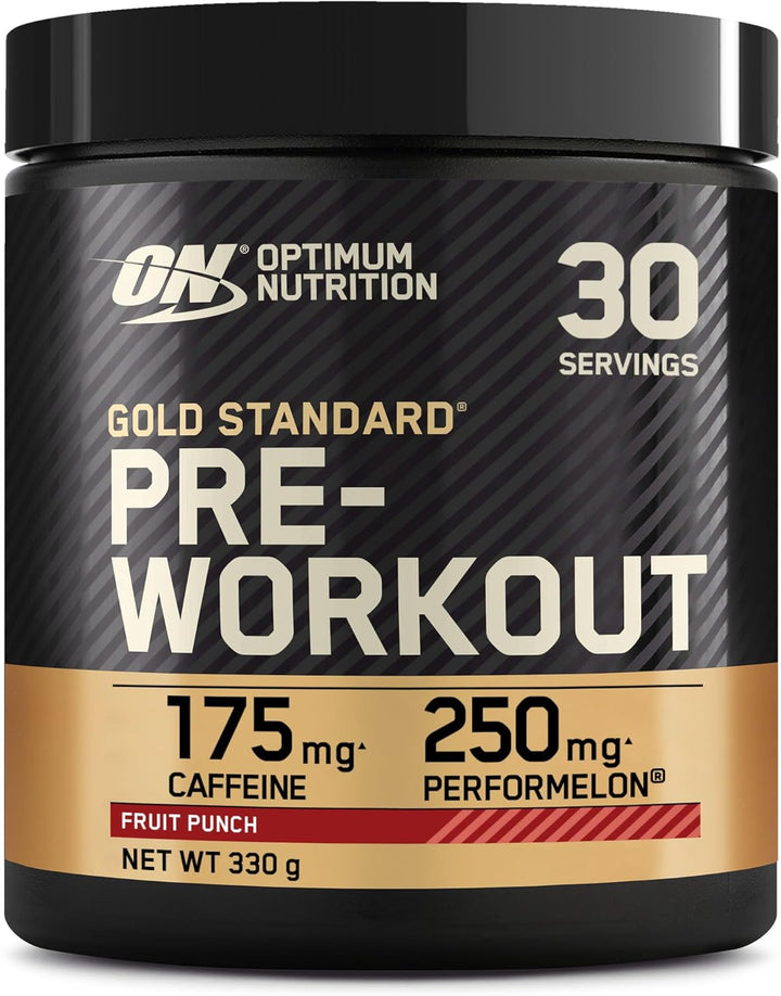 Gold Standard Pre Workout Powder, Energy Drink with Creatine Monohydrate, Beta Alanine, Caffeine and Vitamin B Complex, Nutrition Supplement, Watermelon Flavour, 30 Servings, 330 G