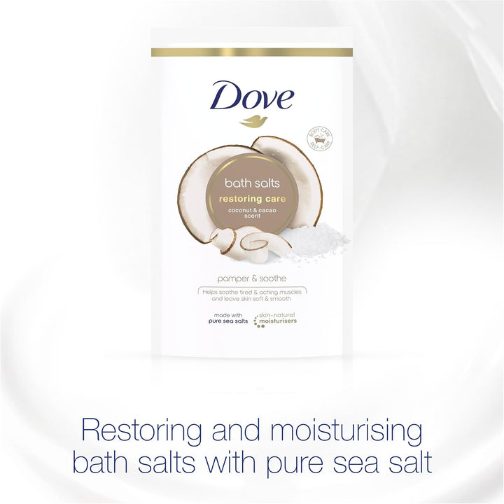 Restoring Care Coconut & Cacao Bath Salts with Skin-Natural Moisturisers to Relax Your Mind & Body, Leaving Your Skin Smooth & Soft 900 G