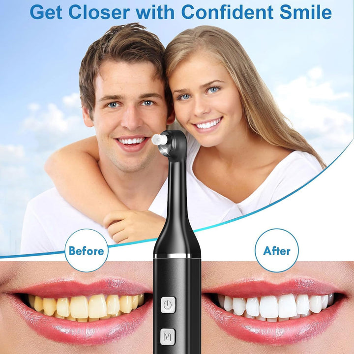 Tooth Polisher Plaque Remover for Teeth, Teeth Stain Remover Teeth Cleaning Plaque Stain Removal Whitening Yellow Teeth with 5 Modes, Tooth Stain Remover with 5 Heads & 3 Toothpaste