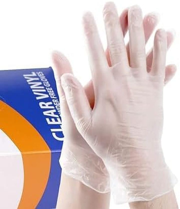 Box of 100  Clear Powder Free Vinyl Gloves - Small