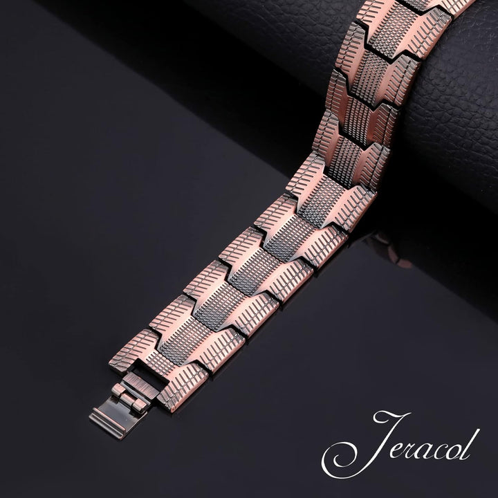 Copper Bracelets for Men,3X Magnetic Bracelets Men with Ultra Strength Magnets,Adjustable Size&Jewelry Gift Box