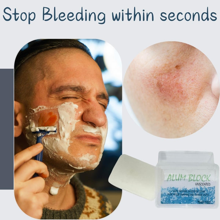 Alum Block Alum Stone Fitkari Natural Aftershave Soothing Solution for Shaving Razor Nicks, Bumps & Skin Irritation- Unscented Deodorant and Antiperspirant for Lasting Protection from Body Odour 100Gm