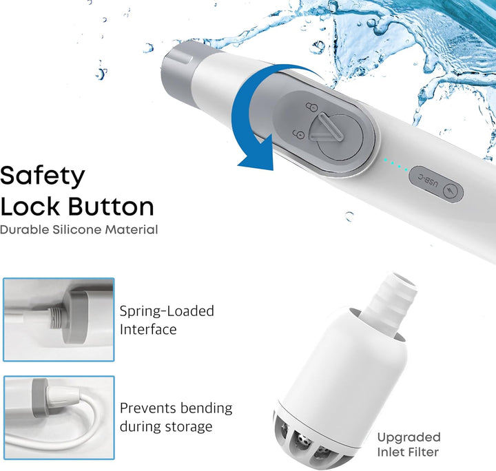 Electric Portable Bidet Sprayer – Integrated Handheld Shattaf with 2.5L Tank, Anti-Misoperation Button, Toilet Spray for Personal Hygiene & Feminine Care (White, 2.5L - JP - 239A)