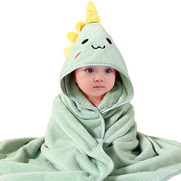 Hooded Baby Towel,80X80Cm Animal Design Baby Bath Towel with Hood for Newborn Boys and Girls(Green)