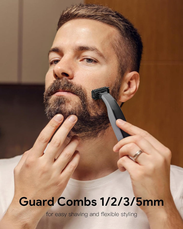 Double-Sided Attachments Compatible with O Blade & Oblade Pro QP2724 QP2520 QP2530 QP2620 QP2630 Trimmer, 4 Combs of 1, 2, 3 and 5 Mm, Maintain Your Perfect Stubble Length
