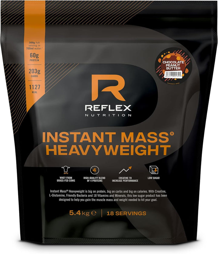 Nutrition Instant Mass Heavyweight - Mass Gainer - over 1000 Kcal per Serving, 60G Protein, Creatine - High Calorie Post Workout or before Bed Protein Shake (Chocolate Perfection, 2 Kg)